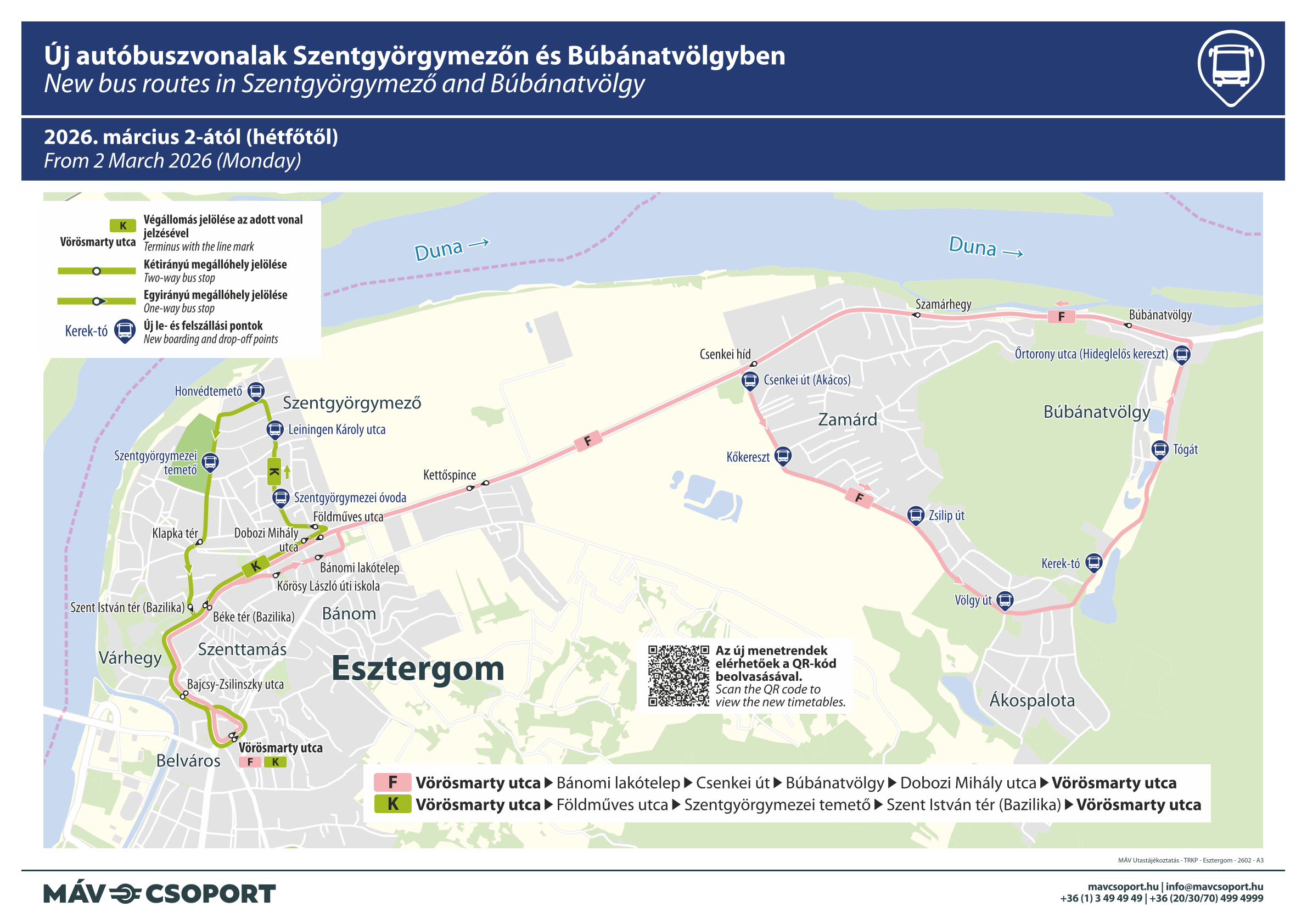 Midibuszos útvonalak