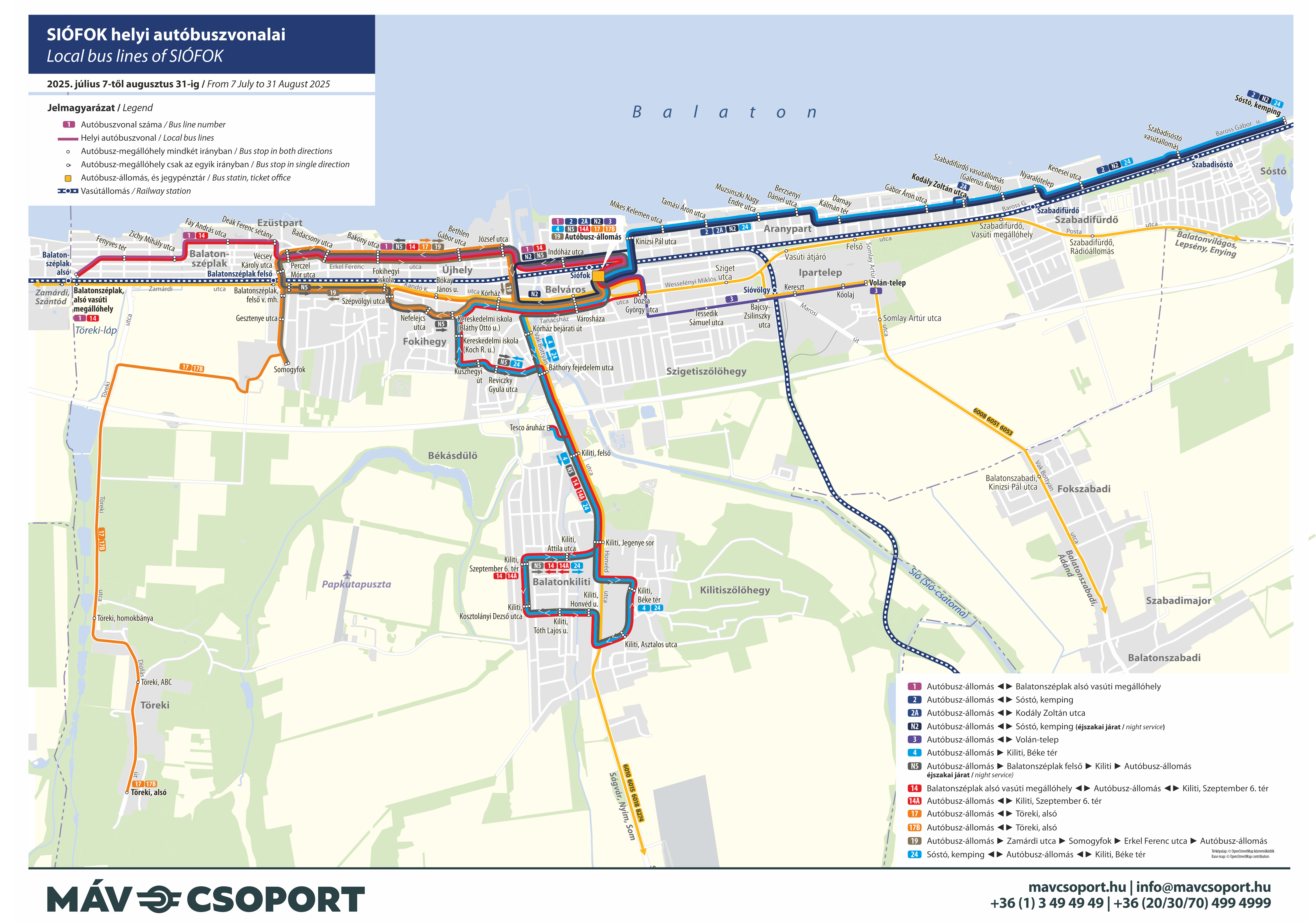 A Siófok, Szőlőhegy út térségében végzett munkálatok miatt 2025. július 7-től (hétfőtől) augusztus 31-ig (vasárnapig) terelt útvonalon közlekednek a helyi autóbuszok